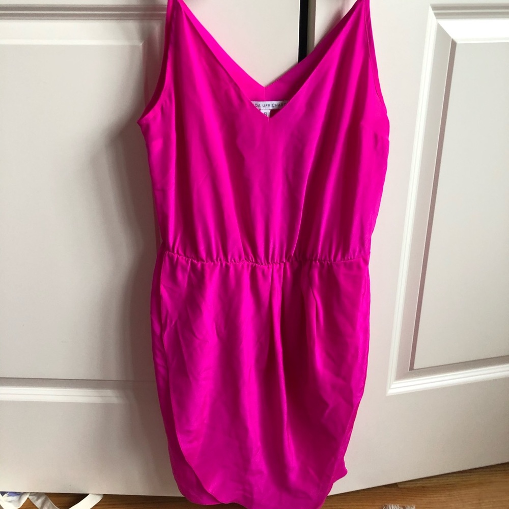 Amanda Uprichard silk hot pink mini dress